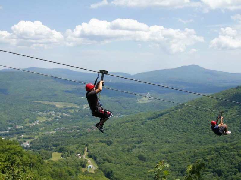 Zipline above New York State's mountains