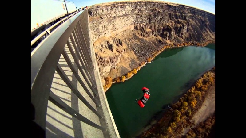 BASE jump off Perrine Bridge in Twin Falls