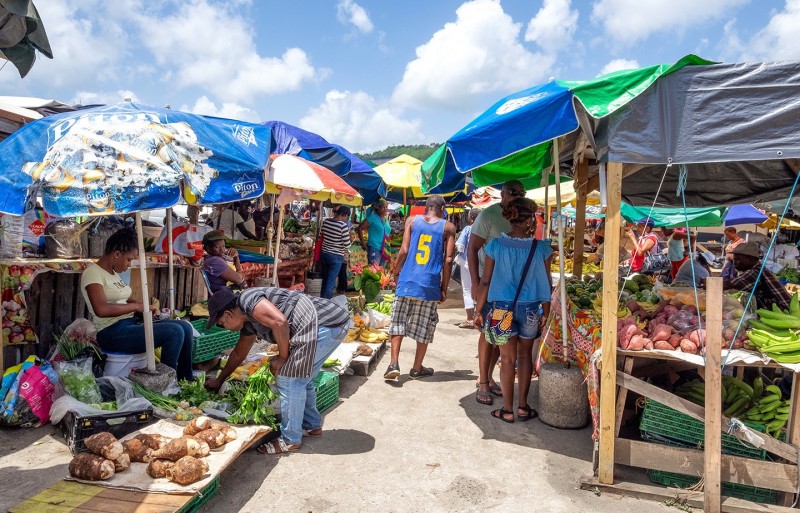 Shopping at Castries Market