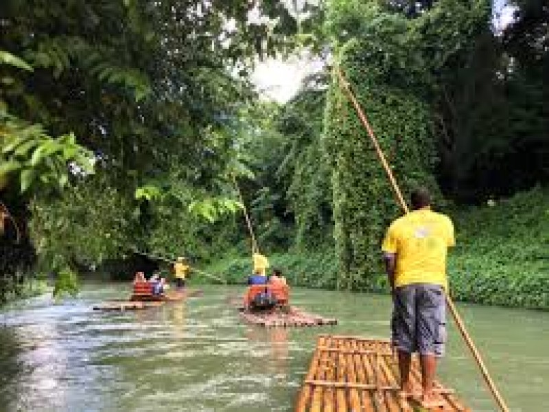 Rafting the Martha Brae River